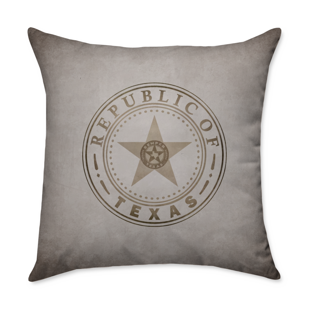 Seal of the Great Republic of Texas Throw Pillow