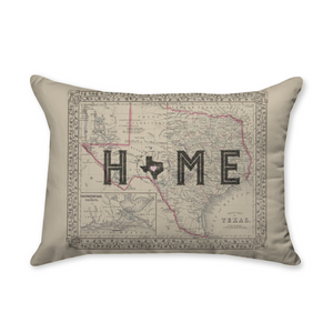 Texas Is Home - Rectangular Throw Pillow